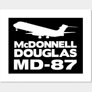 McDonnell Douglas MD-87 Silhouette Print (White) Posters and Art